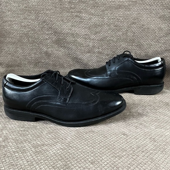 NUNN BUSH Men’s Black Wingtip Lace Up Leather Dress Shoes sz 9.5M LIKE NEW - Picture 7 of 16